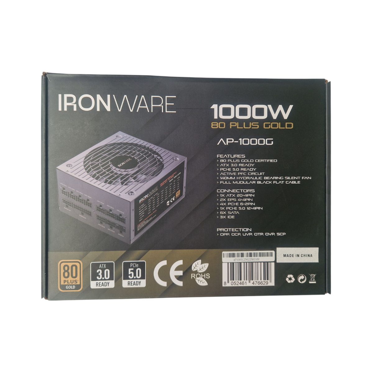 ALIMENTATORE 1000W 80+ GOLD - IRONWARE AP-1000G MOD.