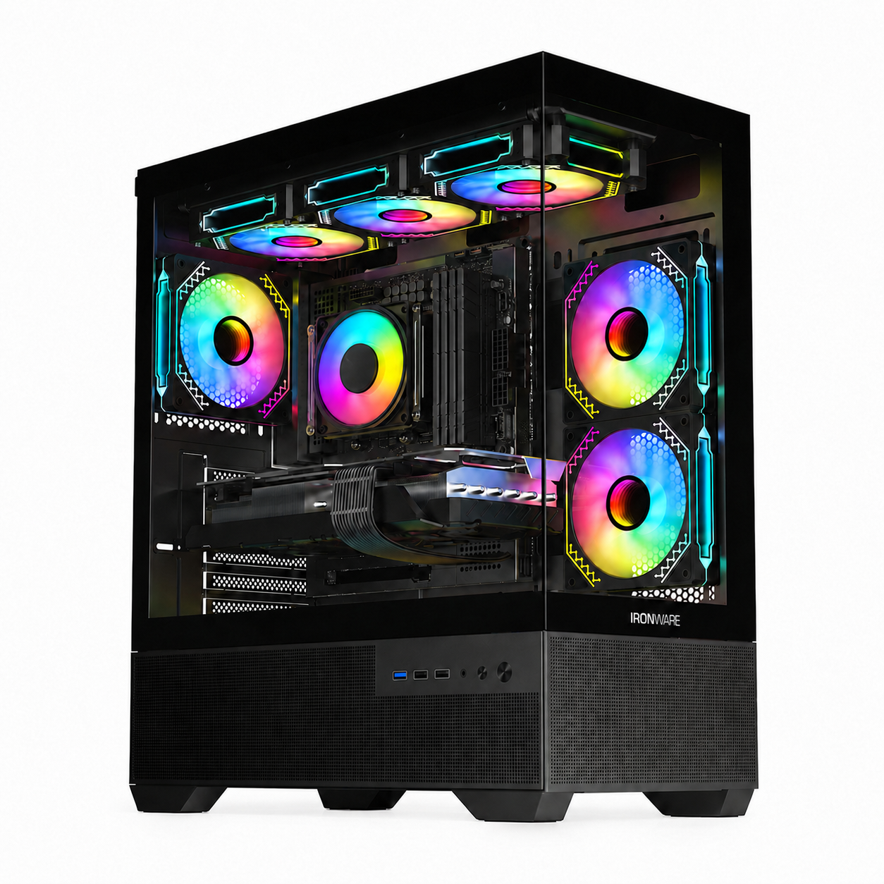 IRON124-2 IRONWARE GAMING V5 6 FAN ARGB / I5 14400F / H610M PRO / DISSIPATORE ARIA ARGB / RAM 32 GB DDR4 3200MHZ / SSD M2 NVME 1 TB GEN4 / NVIDIA RTX 5060 8GB / ALIMENTATORE 650W 80+ BRONZE / WINDOWS 11 PRO / KIT MK1